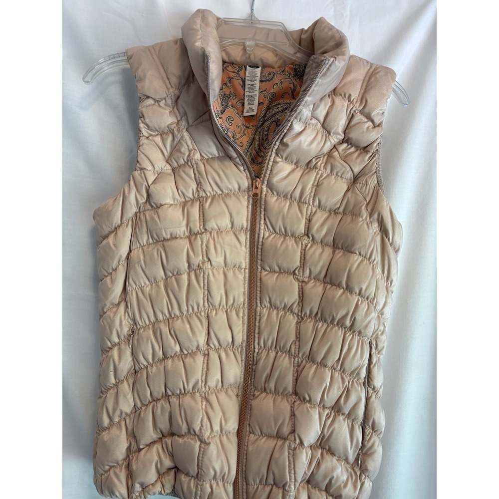 Pure + Good Women's Beige Quilted Zip Insulated Vest SP